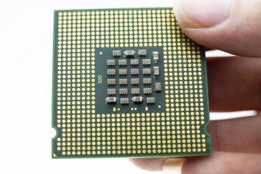 Gerçekçi cpu geri görüntülemek işlemci yongası el 