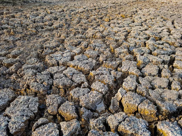 Terreno Agrietado Seco Zonas Áridas Paisaje — Foto de Stock