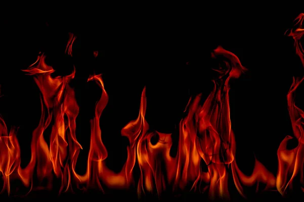 Fire Flames Abstract Art Black Background Burning Red Hot Sparks — Stock Photo, Image