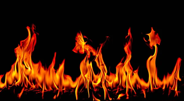 Fire Flames Abstract Art Black Background Burning Red Hot Sparks — Stock Photo, Image