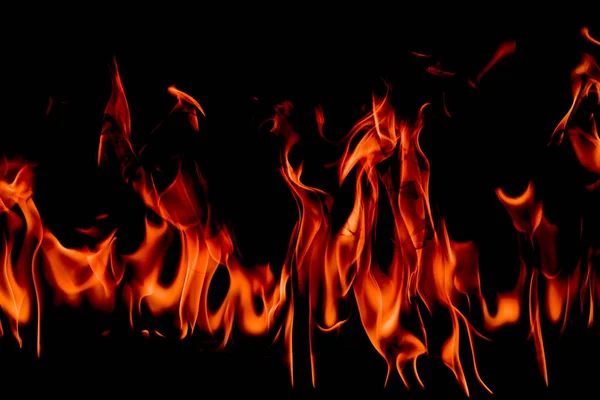 Fire Flames Abstract Art Black Background Burning Red Hot Sparks — Stock Photo, Image