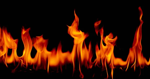 Brand Flammer Abstrakt Kunst Sort Baggrund Brændende Røde Varme Gnister - Stock-foto