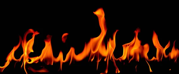 Fire Flames Abstract Art Black Background Burning Red Hot Sparks — Stock Photo, Image