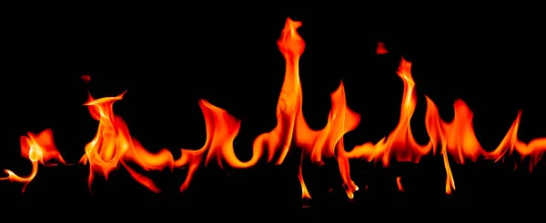 Fire Flames Abstract Art Black Background Burning Red Hot Sparks — Stock Photo, Image