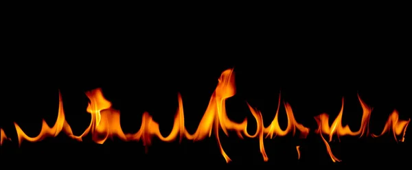 Fire Flames Abstract Art Black Background Burning Red Hot Sparks — Stock Photo, Image