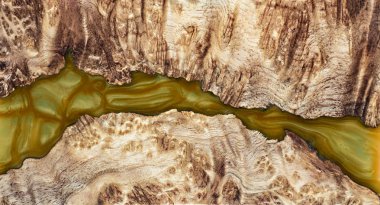 Döküm epoksi reçine Stabilize Leza burl ahşap soyut sanat arka plan doku