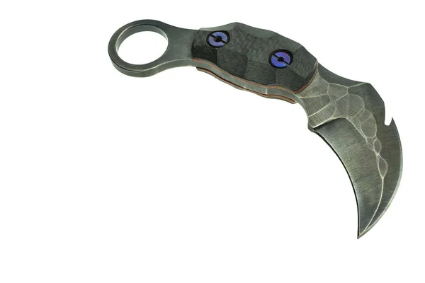 Karambit Knife Tactical Fighter White Background Self Defense Martial Arts — Stockfoto