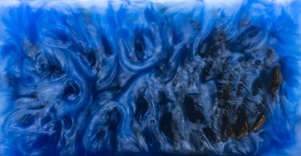 Casting Epoxy Resin Stabilizing Afzelia Burl Wood Blue Abstract Art — Stock Photo, Image