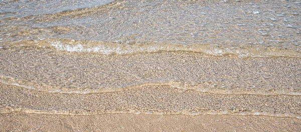 Sommerstrand Mit Meerblick Und Sand Vom Tropischen Strand Mit Sonnigem — Stockfoto