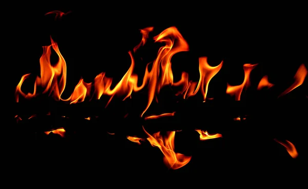 Φωτιά Φλόγες Στο Αφηρημένης Τέχνης Μαύρο Φόντο Καύση Ζεστό Κόκκινο — Φωτογραφία Αρχείου