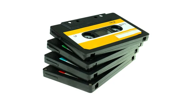 Stack vintage compact cassette tape — Stock Photo, Image