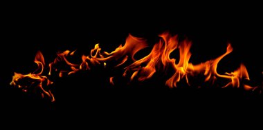 Soyut sanat siyah arka plan üzerinde Yangın alevler