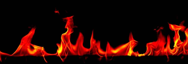 抽象艺术黑色背景上的火焰 — 图库照片