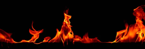 Fire flames on Abstract art black background — Stock Photo, Image