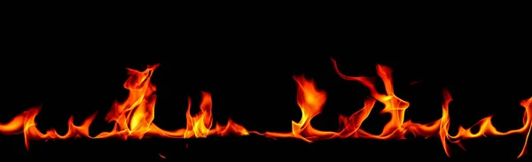 Fire flames on Abstract art black background — Stock Photo, Image