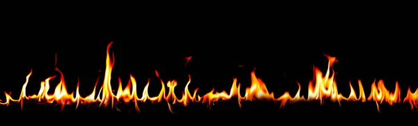 Fire flames on Abstract black background — Stock Photo, Image