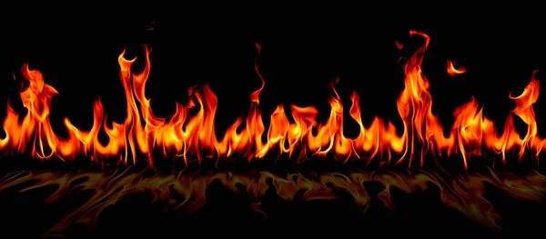 추상 미술 검은 배경에 화재 불꽃 — 스톡 사진
