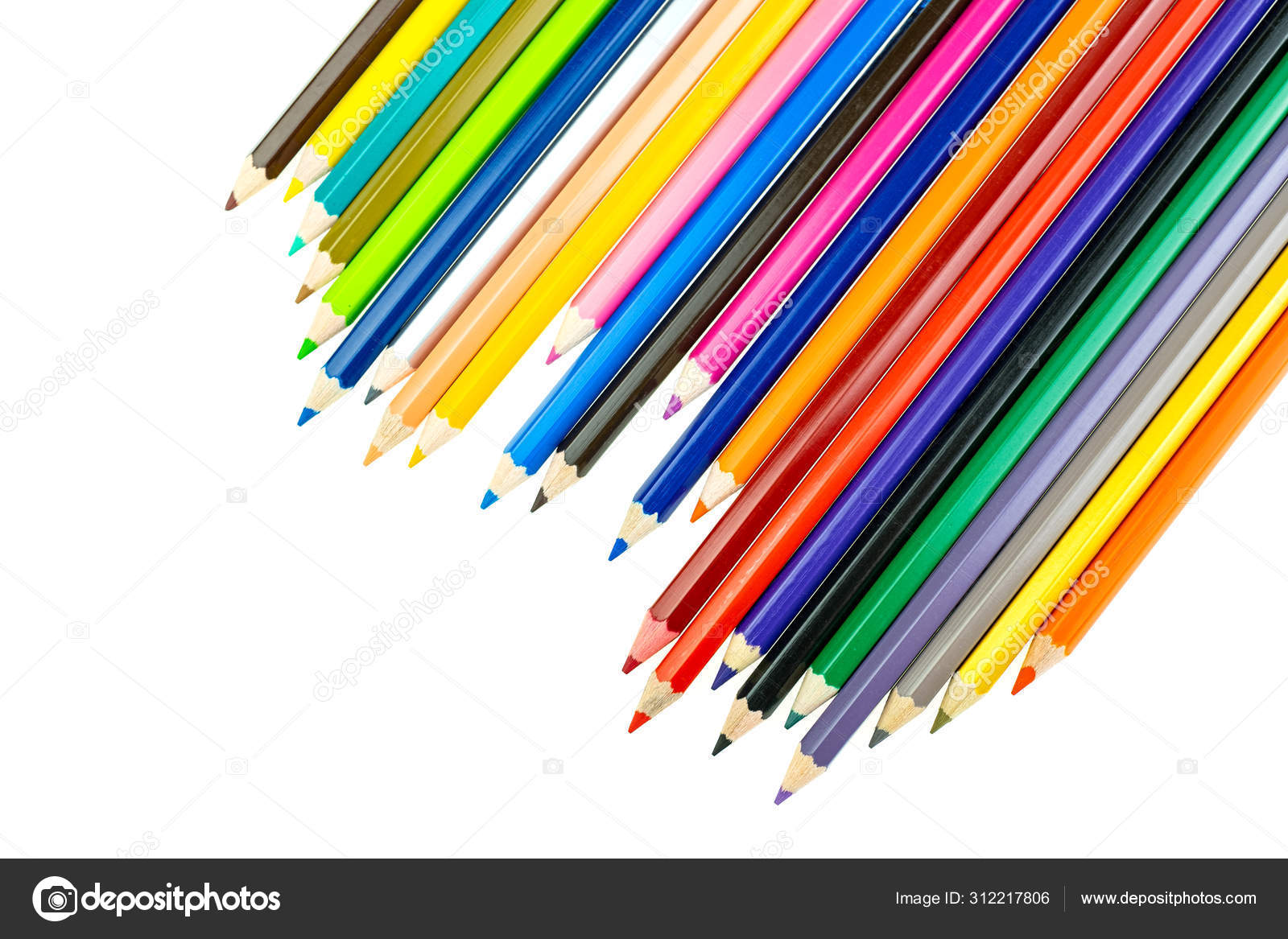 Collection Of Crayon De Couleur For Drawing At White Background Stock Photo Image By C Chonthicha