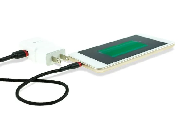 Adapter smart phone charger at plug in power outlet