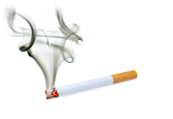 Close up of a cigarette with smoke — Stock Photo, Image