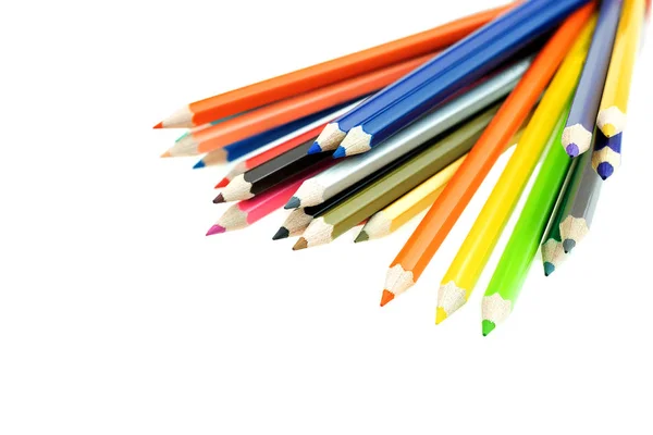 Colección de crayón de couleur para dibujar sobre fondo blanco , —  Fotos de Stock