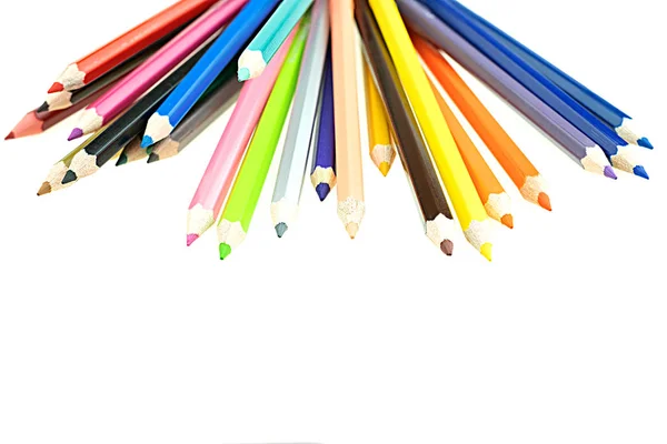 Kolekce pastelky de couleur pro kreslení na bílém pozadí, — Stock fotografie