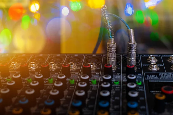 Audio sound mixer analog at the sound control room — Stock Photo, Image
