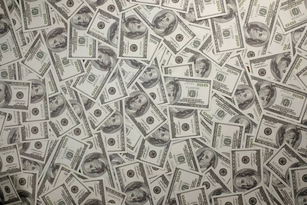 100 Amerikan Doları Ndan Oluşan Bir Grup Fon Dokusu Üst — Stok fotoğraf