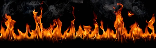 Вогняне Полум Чорному Тлі Палаючі Червоні Гарячі Іскри Піднімаються Вогняні — стокове фото