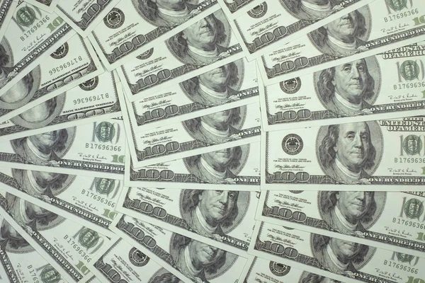 Egy Halom 100 Dolláros Bankjegy Egy Gyönyörű Helyen Van Elhelyezve — Stock Fotó
