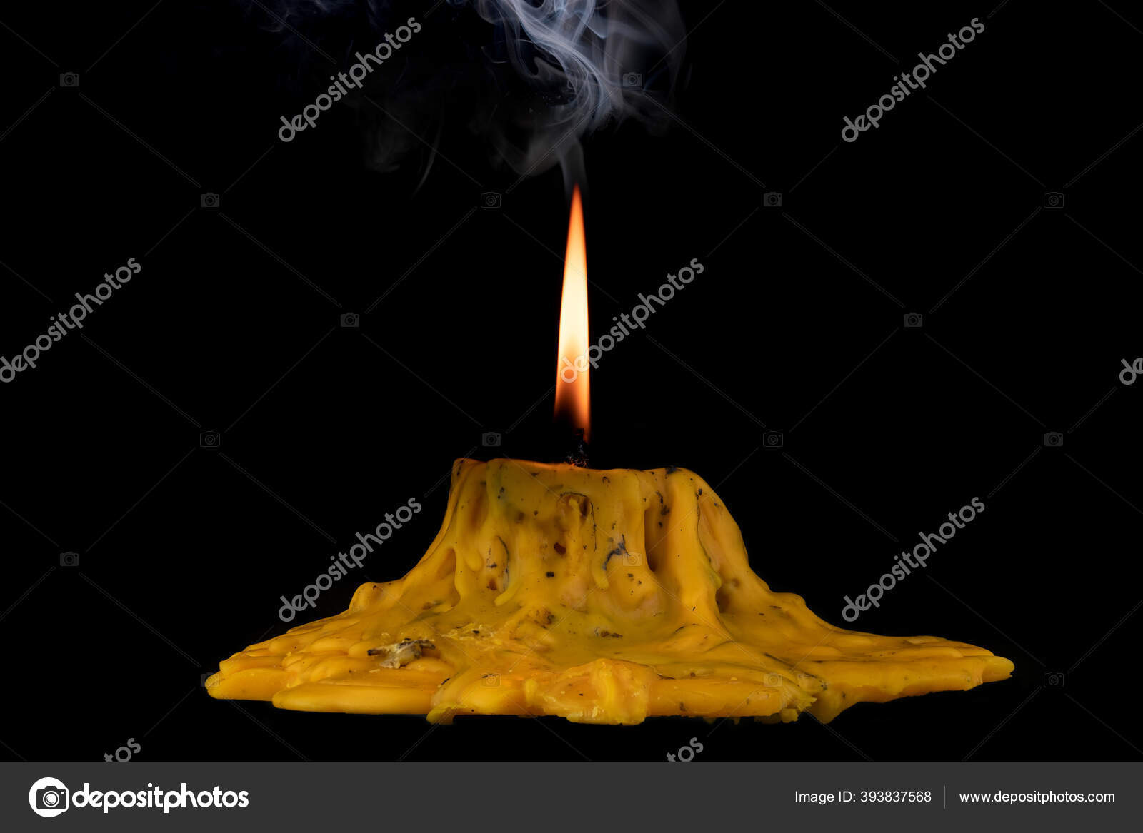 Light Flame Candle Burning Brightly Black Background Stock Photo by