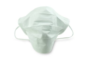 Beyaz arka planda ön tıbbi maske