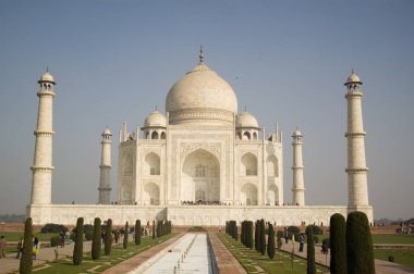 Güzel Taj Mahal gündoğumu ışık Agra Hindistan