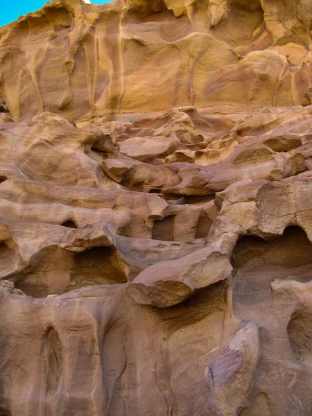 Rilievo Rosso Bella Roccia Arenaria Nel Canyon Giordania — Foto Stock