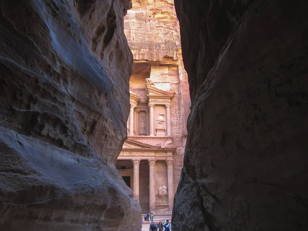 Sig Huvudentrén Till Den Antika Staden Petra Södra Jordanien — Stockfoto