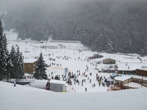 Snöfall Skidorten Bulgarien Bansko Januari 2011 — Stockfoto