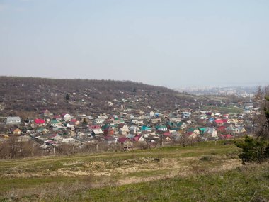 Pitoresk köyün havadan drone panoramik fotoğraf