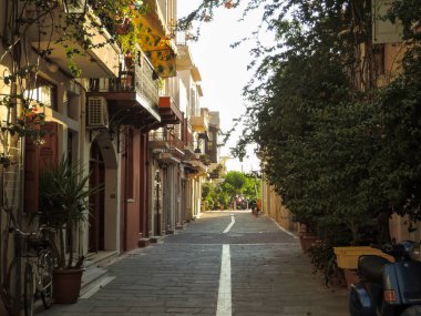 Retimno Eski şehir parçası, Girit, Yunanistan. Rethymno, Yunanistan - 15 Haziran 2017