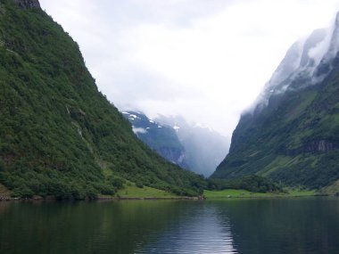 yaz aylarında Norveç fiyort güzel manzara.