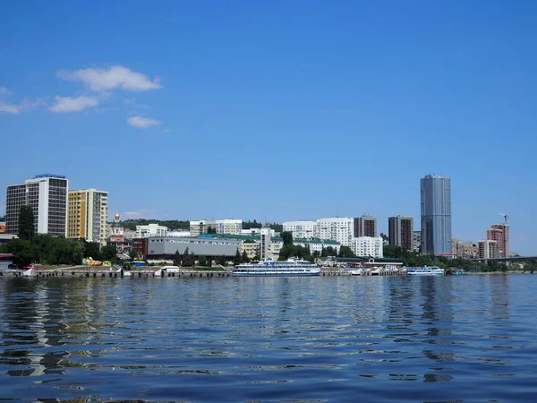 Foto Cidade Saratov Rio Volga Verão — Fotografia de Stock