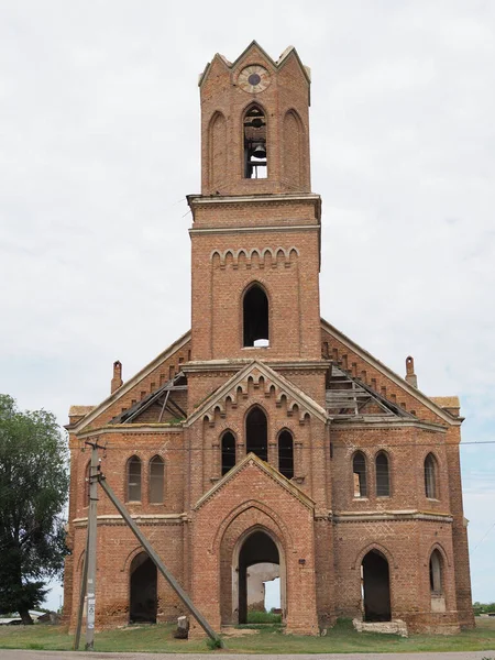 Ruinas Antigua Iglesia Luterana Saratov Rusia Edificio 1907 Fue Construido —  Fotos de Stock