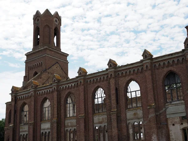 Ruïnes Van Oude Lutherse Kerk Saratov Rusland Het Gebouw 1907 — Stockfoto