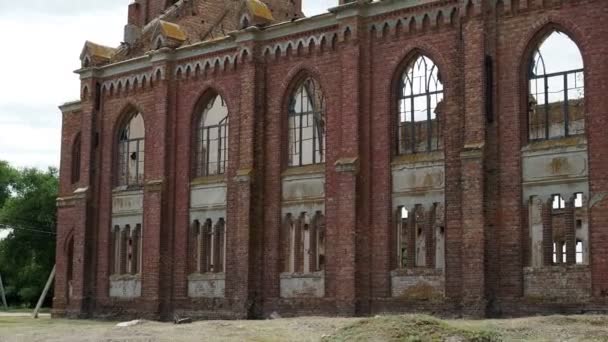 Ruines Ancienne Église Luthérienne Saratov Russie Bâtiment 1907 Été Construit — Video