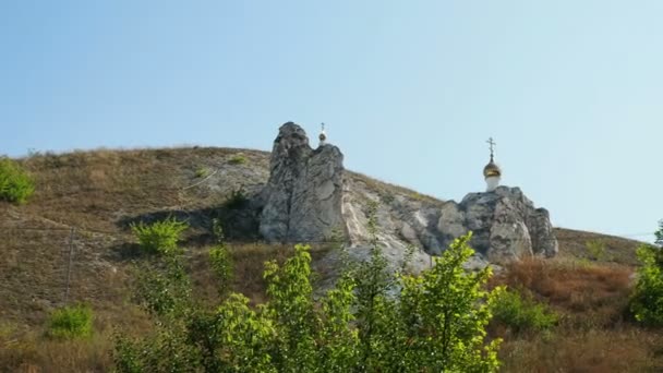 Monastero Assunzione Divnogorsk Resti Antico Monastero Rupestre — Video Stock