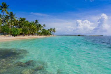 Sainte-Anne, Grande-Terre, Guadeloupe yakınlarındaki ünlü La Caravelle plajı.