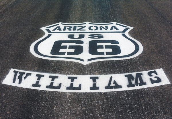 Historic route 66 sign in the USA