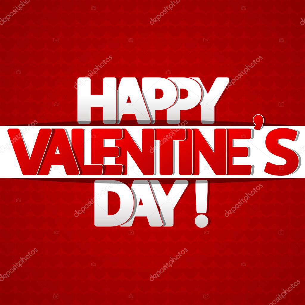 Happy Valentines day greeting card vector illustration