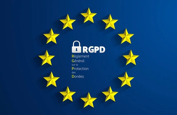 Rgpd Francouzština Reglement General Sur Protection Des Donnees Means Gdpr — Stockový vektor