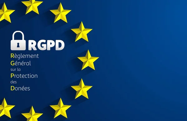 Rgpd Francês Reglement General Sur Protection Des Donnees Means Gdpr — Vetor de Stock