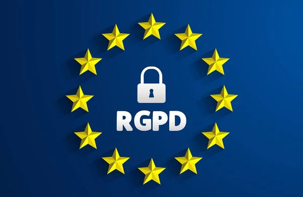 Rgpd Reglement General Sur Protection Des Donnees Means Gdpr General — 图库矢量图片